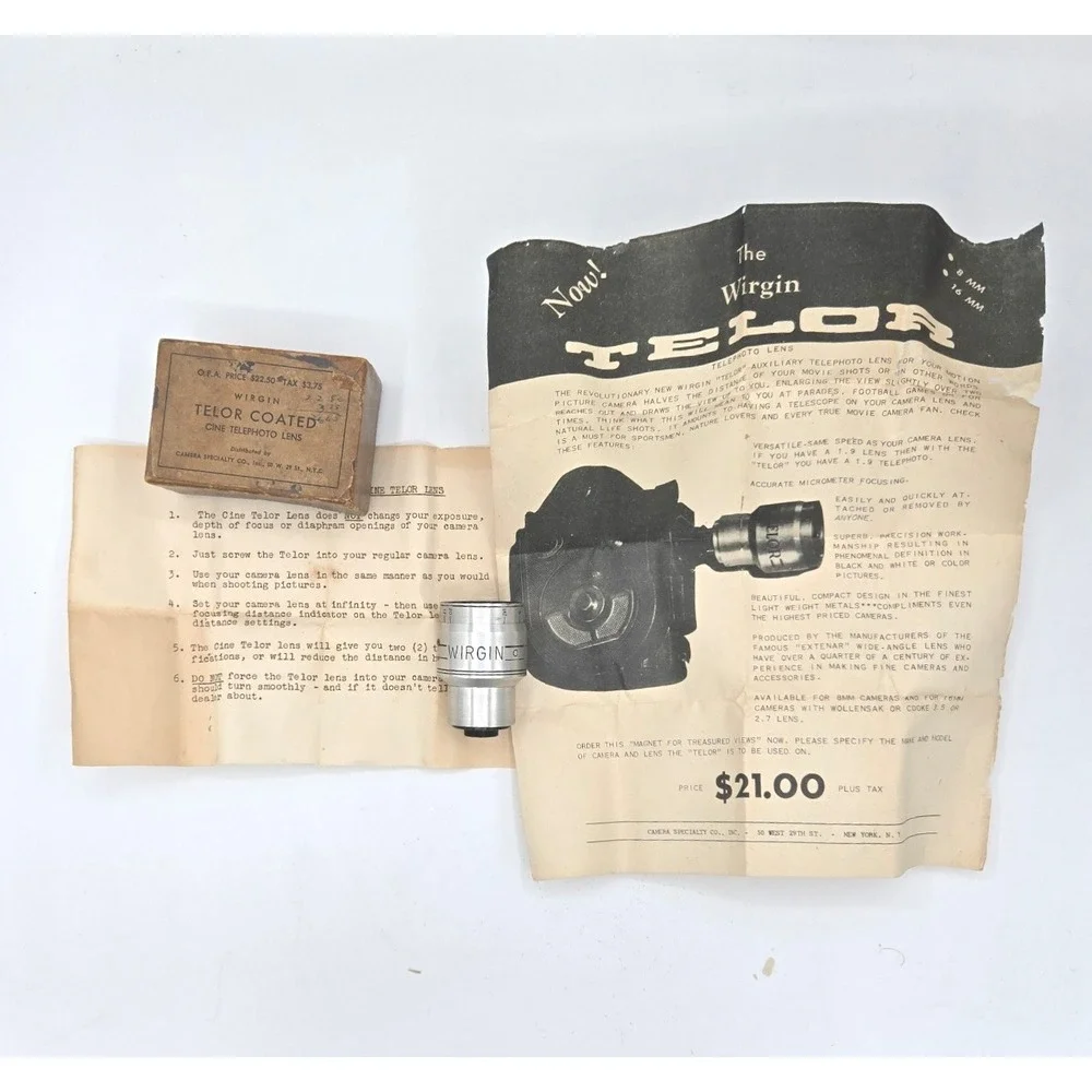 Vintage Wirgin Telor Coated Cine Telephoto Lens‎ (c. Mid-1940s)